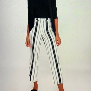 Amuse Society Black & White Striped Pants